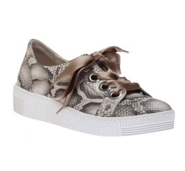 43.330.30 Taupe Snakeskin Lace-Up Sneaker