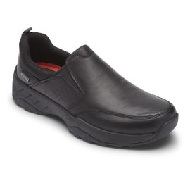 XCS Spruce Peak Black Waterproof Leather Slip-On Shoe
