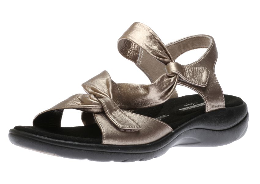 Saylie Moon Pewter by Clarks at Walking On A Cloud