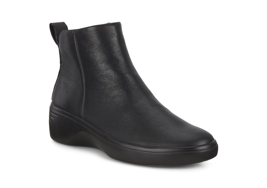 Soft 7 Black Leather Wedge Boot | Walking On A Cloud
