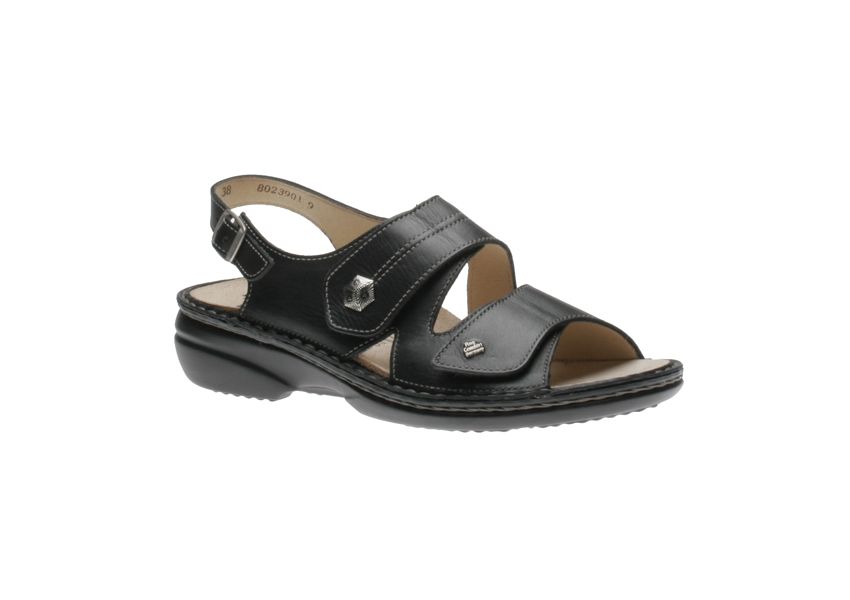 Finn Comfort Milos Black 2560014099 Women's Sandal Shoes | Walking On A ...