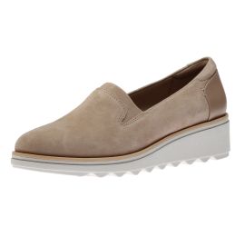 Sharon Dolly Sand Suede Wedge Loafer