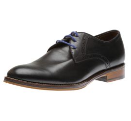 Conard Black Leather Plain Toe Oxford Dress Shoe