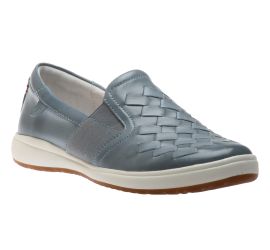 Caren 26 Blue Woven Leather Slip-On Sneaker