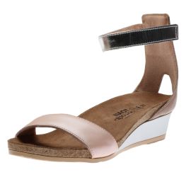 Pixie Pearl Rose Leather Wedge Sandal