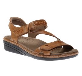Zenith Honey Brown Leather Adjustable Z-Strap Walking Sandal