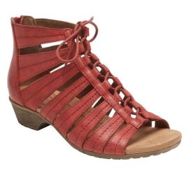 Gabby Red Lace-Up Sandal