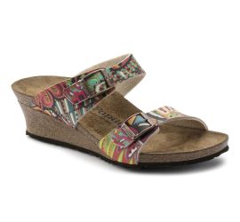 Dorothy African Wax Raspberry Birko-Flor Slide Wedge Sandal