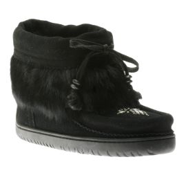 Keewatin Black Half-Mukluk Winter Ankle Boot Black