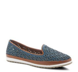 Tulisa Blue Leather Slip-On Loafer